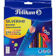 Pelikan kredki trójkątne (24) silveriono