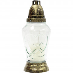 Znicz promień z300 szklany 21cm24h 