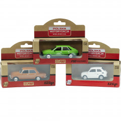 Zabawka Daffi kolekcja Polskiej Motoryzacji 1:43 Fiat125p , Polonez, Fiat126p