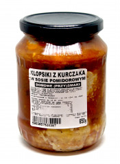 Klopsiki " Domowe przysmaki " z kurczaka w sosie pomidorowym 