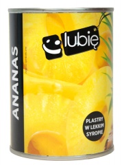 Ananas plastry w lekkim syropie 