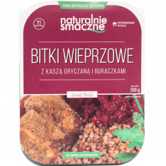 Danie " Naturalnie Smaczne ' bitki wieprzowe z kaszą i buraczkami 