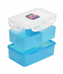 Pojemnik plastik prostokątny dziel.niebieski 1l 