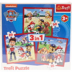 Puzzle Trefl 3w1 Psi Patrol wesołe pieski 1szt 