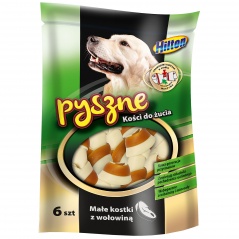 Hilton kości do żucia z wołowiną 6cm (6szt) dla psa 