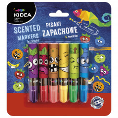 Pisaki kidea zapachowe 6 kolorów owoce 6szt 