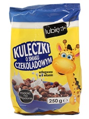 Kuleczki zbożowe o smaku czekoladowym lubię:) 