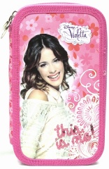 Piórnik z wyposażeniem dwukomorowy Violetta 