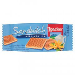 Loacker Sandwich Wafelek mleczno-waniliowy 25 g