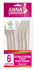 Zestaw Anna Zaradna sztućce z pulpy trzciny cukrowej 6 szt w opak. 