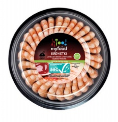 MyFood Krewetki gotowane, obrane w pierścieniu, z sosem koktajlowym, 313,4 g