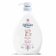 Żel pod prysznic Dermomed białe kwiaty pompka 1l 