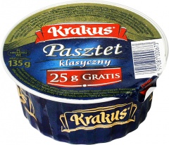 Pasztet klasyczny drobiowo-wieprzowy Krakus 110+25g gratis/130g 