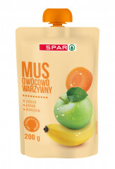 Mus Spar owocowo-warzywny jabłko-banan-marchew 