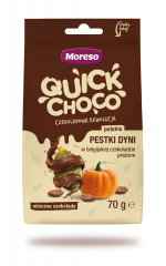 Pestki moreso dyni prażone solone w mlecznej czekoladzie 