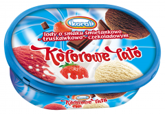Lody Koral kolorowe lato śmietankowo - truskawkowo - czekoladowe 1l 
