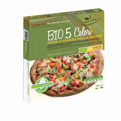 Svila Pizza 5 colori bio z mozarellą, pomidorami, cukinią, bakłażanem, papryką i cebulą 390 g