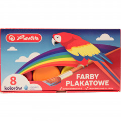Herlitz Farby plakatowe szkolne 8 kolorów 20 ml