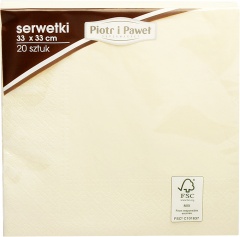 Serwetki 3w 33x33cm jasnożółte Piotr i Paweł 20szt 