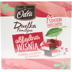 ODRA Pianka z galaretką o smaku wiśniowym w czekoladzie 380 g