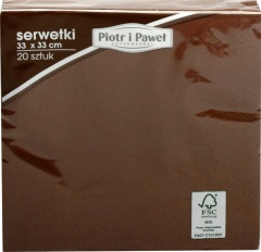 Serwetki 3w 33x33cm brązowe Piotr i Paweł 20szt 