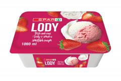 Lody Spar truskawkowe i lody o smaku śmietankowym 