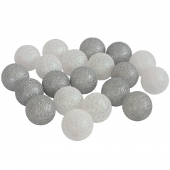 Cotton ball biało-srebrne 20szt. 