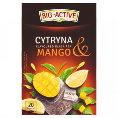 Big-Active Herbata Czarna Aromatyzowana o Smaku Mango i Cytryny. 20 torebek x 2g