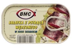 Sałatka z pstrąga w sosie tatarskim 