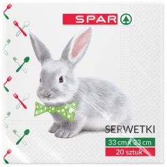 Serwetki Spar 33x33cm Zajączek 20szt 