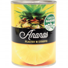 Ananasy Green Garden plastry w lekkim syropie 