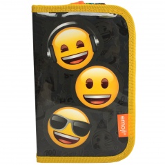 Piórnik z wyposażeniem jednokomorowy emoji 