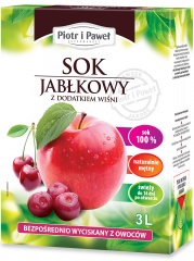 Sok jabłkowy z dodatkiem wiśni Piotr i Paweł