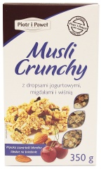 Musli Crunchy z dropsami jogurtowymi, wiśniami i migdałami 