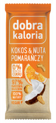 Baton Dobra Kaloria vegan bez cukru kokos i nuta pomarańczy 35g 
