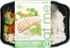 Kurczak z grilla z ryżem i warzywami eat me 