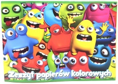 Zeszyt papierów kolorowych A4 8 
