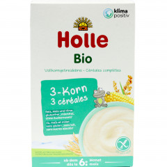 Kaszka Holle Bio 3 zboża pełnoziarnista bezmleczna od 6 miesięcy 