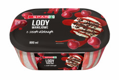 Lody Spar waniliowe z sosem wiśniowym 