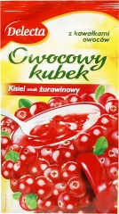 Owocowy Kubek Natura Kisiel o smaku żurawinowym z kawałkami owoców 30g Delecta