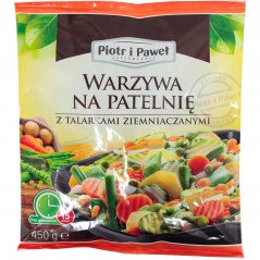 Warzywa na patelnię z talarkami ziemniaczanymi 