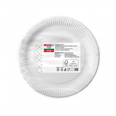 Talerze Spar papier 23cm okrągłe białe 