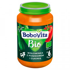 Obiad Bobovita bio wołowina pomidor cukinia 