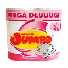 SŁONIK JUMBO Ręcznik papierowy biały 2=4 2 rolki 2-warstwowy