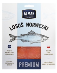 Premium łosoś wędzony na zimno plastry 100g