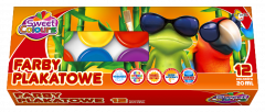 Farby plakatowe 12 kolorów 20ml 