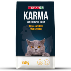 Karma dla kota Spar sucha bogata w drób z warzywami 750g 