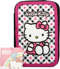 Piórnik z wyposażeniem 2-komorowy hello kitty 