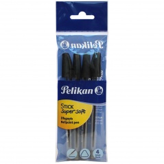 Długopis Pelikan Stick Super Soft Czarny  4 sztuki