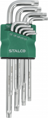 Klucze Stalco torx z otworem imbusy 9 elem crv 